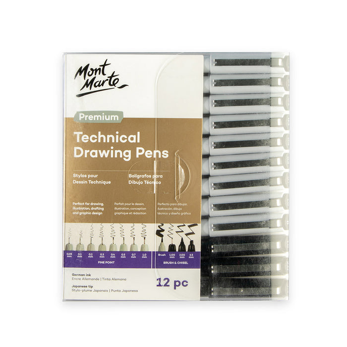Technical Drawing Pens Premium 12pc