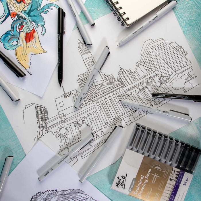 Technical Drawing Pens Premium 12pc
