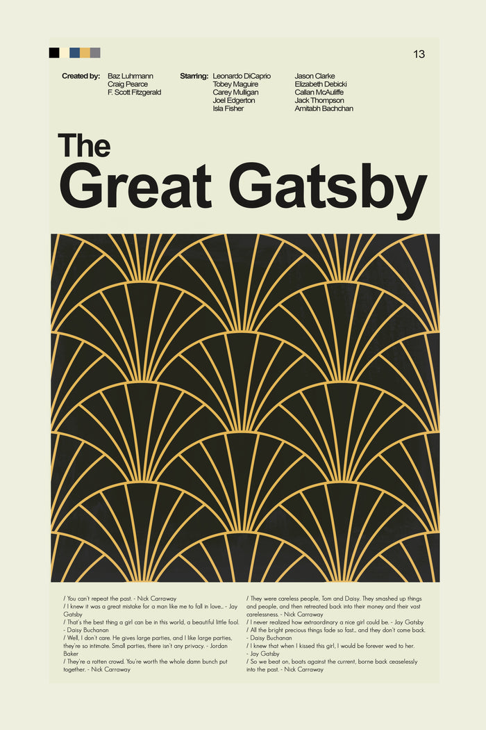 The Great Gatsby - Art Deco Inspired  | 12"x18" or 18"x24" Print only