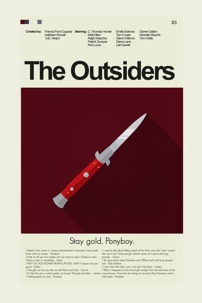 The Outsiders Inspired Mid-Century Modern Print | 12"x18" or 18"x24" Print only