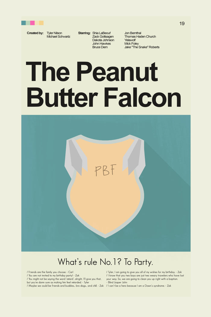 The Peanut Butter Falcon Inspired Mid-Century Modern Print | 12"x18" or 18"x24" Print only