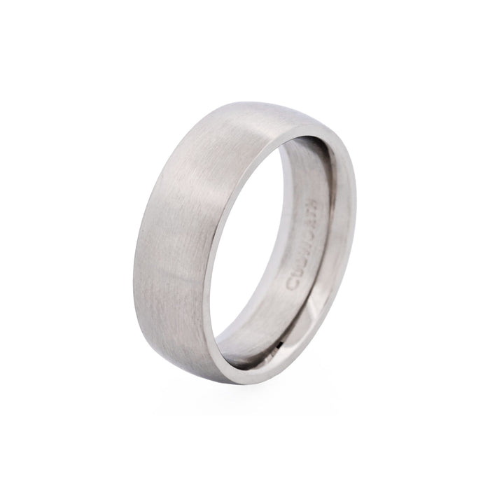 Thin Brushed Stainless Steel Band Ring