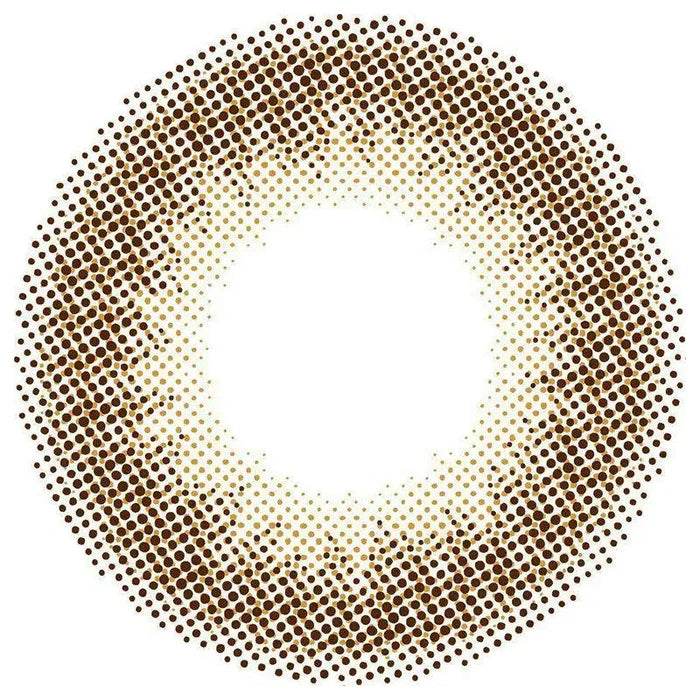 Design of the Topards 1-Day Date Topaz (10pk) prescription coloured contact lens from Eyecandys on a white background, showing the fine pixel detail and enlarging limbal ring.