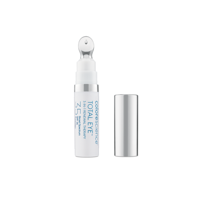 Colorescience Total Eye treatment bottle with applicator on a white background