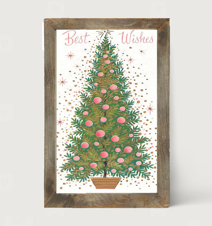 Tree pink ornaments - Framed art