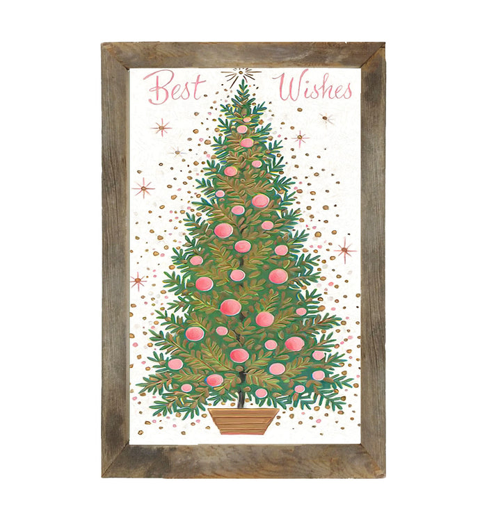 Tree pink ornaments - Framed art