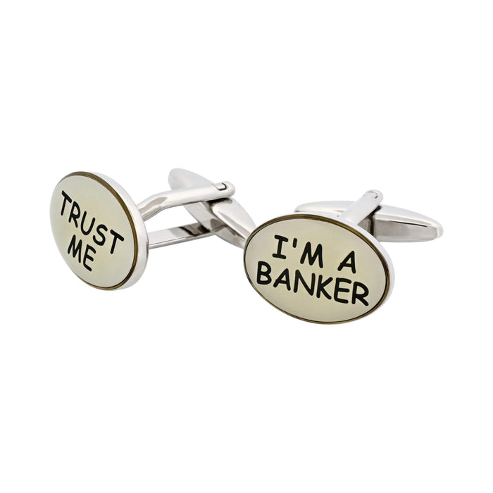 Trust Me & I'm A Banker Resin Cufflinks
