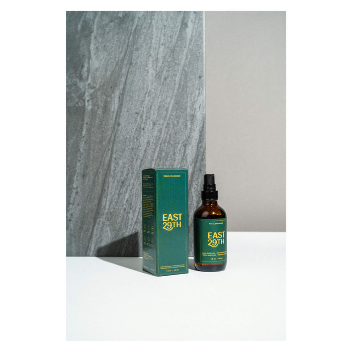 East 29th Valia Cleanser Lifestyle - Box & Bottle