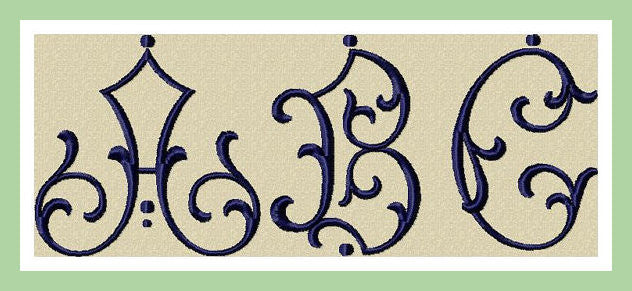 Vanessa Font Vanessa Font - Comes in 3 inch size Upper case only  Machine Embroidery Font -