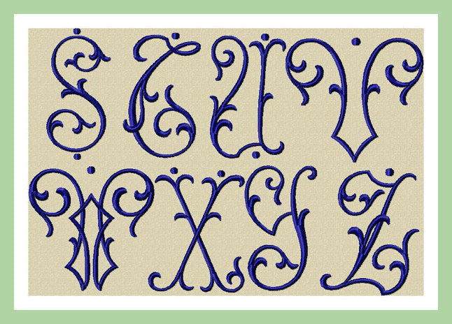 Vanessa Font Vanessa Font - Comes in 3 inch size Upper case only  Machine Embroidery Font -
