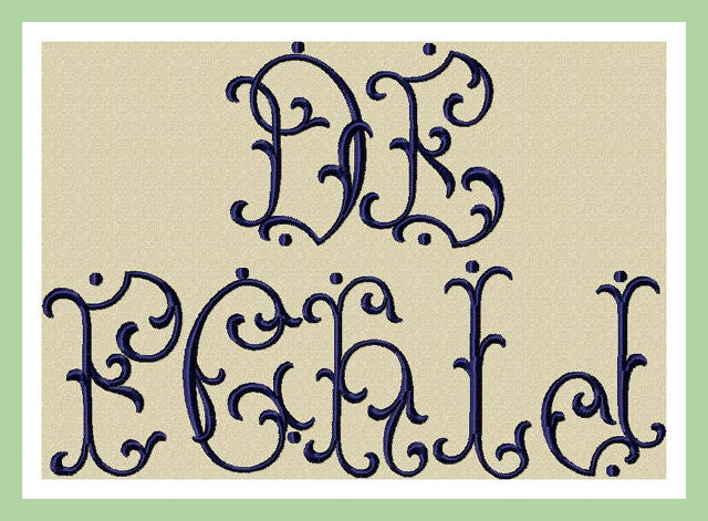 Vanessa Font Vanessa Font - Comes in 3 inch size Upper case only  Machine Embroidery Font -