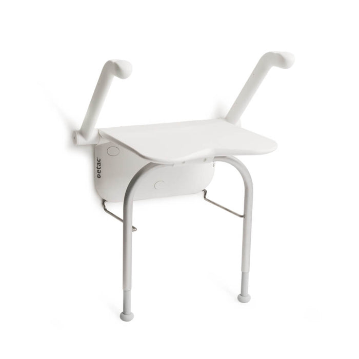 White / Seat with arm supports and supporting legs