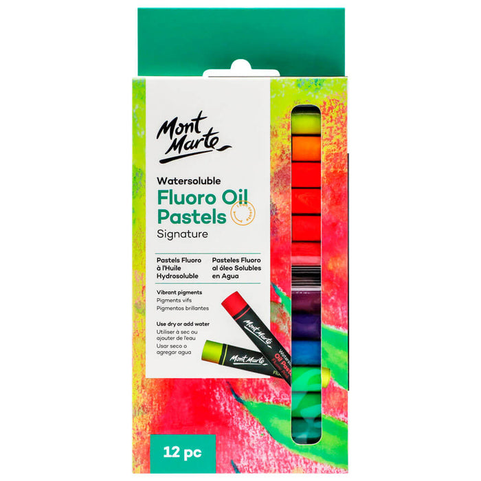 Watersoluble Fluoro Oil Pastels Signature 12pc