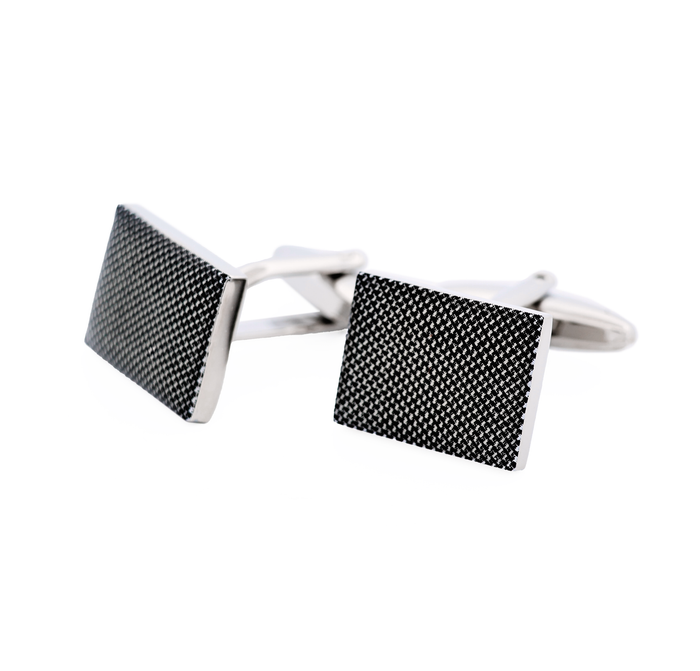 White Black Screen Print Cufflinks