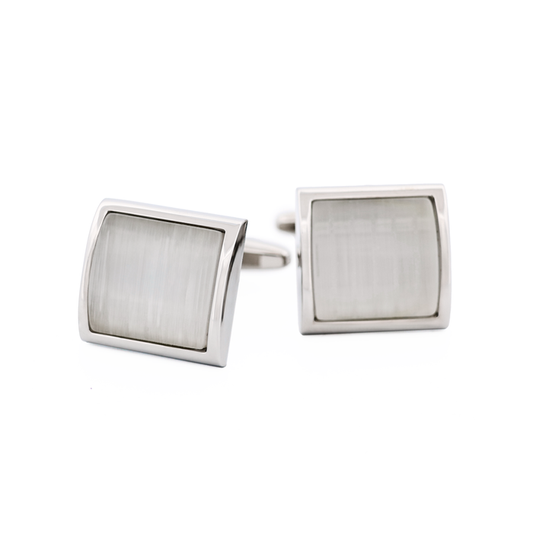 White Cat's Eye Cufflinks