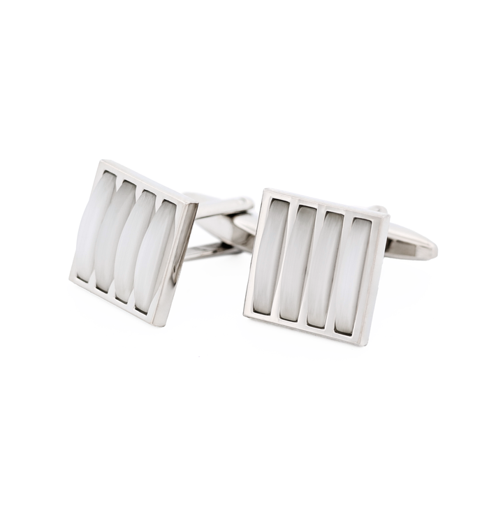 White Cat's Eye Cufflinks