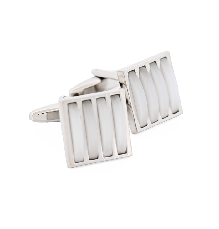 White Cat's Eye Cufflinks