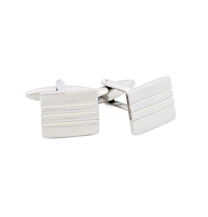 White Enamel Cufflinks