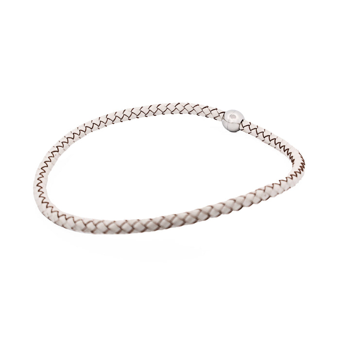 White Leather Double Bracelet