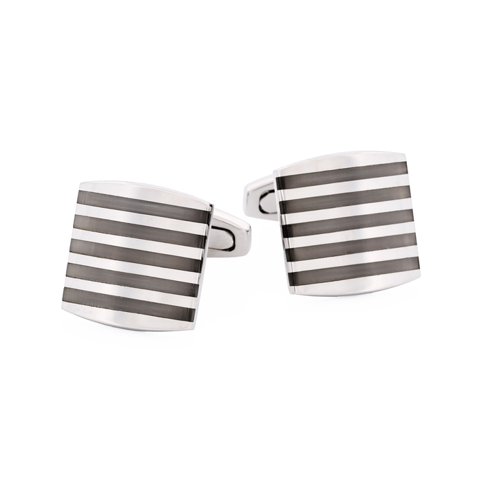White Striped Cat's Eye Cufflinks