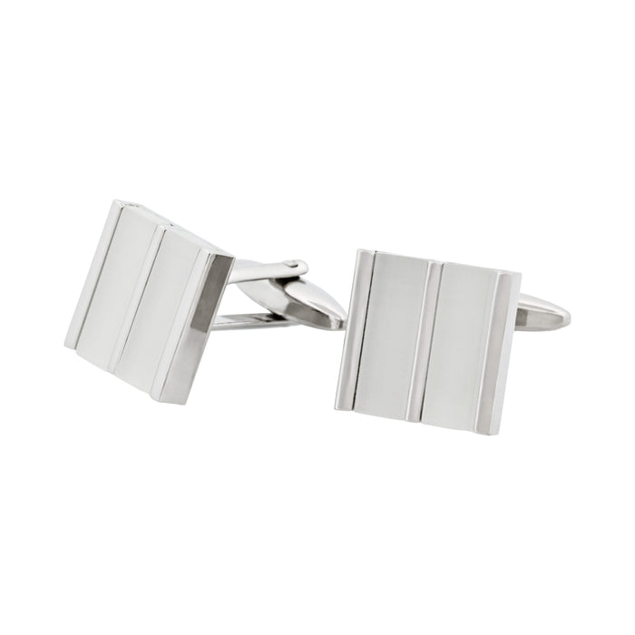 White Striped Cat's Eye Cufflinks