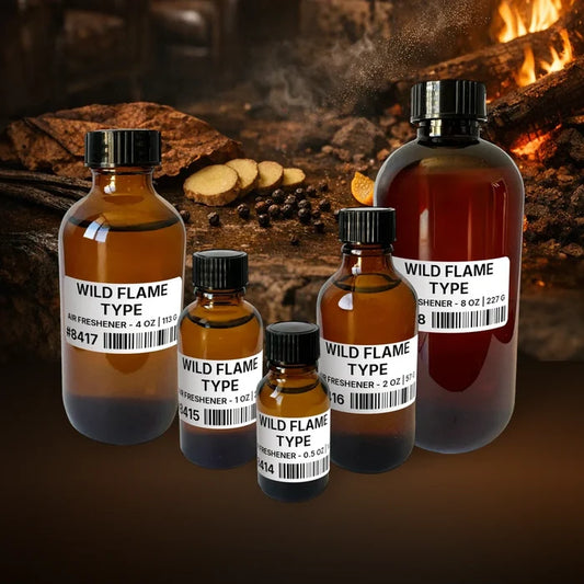 Wild Flame Type Air Freshener - 2 lb | 907 g fragrance bottle image with atmospheric background for Air Freshener. Premium lifestyle product photo for fragrance listing.
