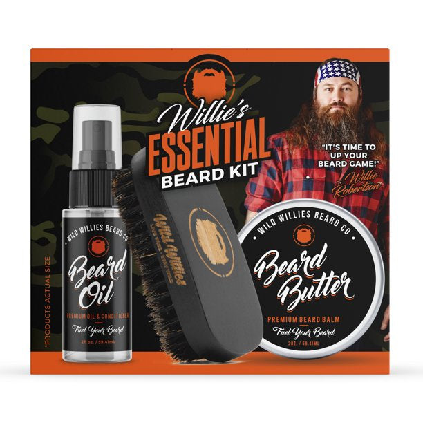 WILD WILLIES Essential Beard Kit, 3 piece Gift Set