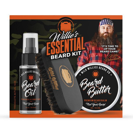 WILD WILLIES Essential Beard Kit, 3 piece Gift Set