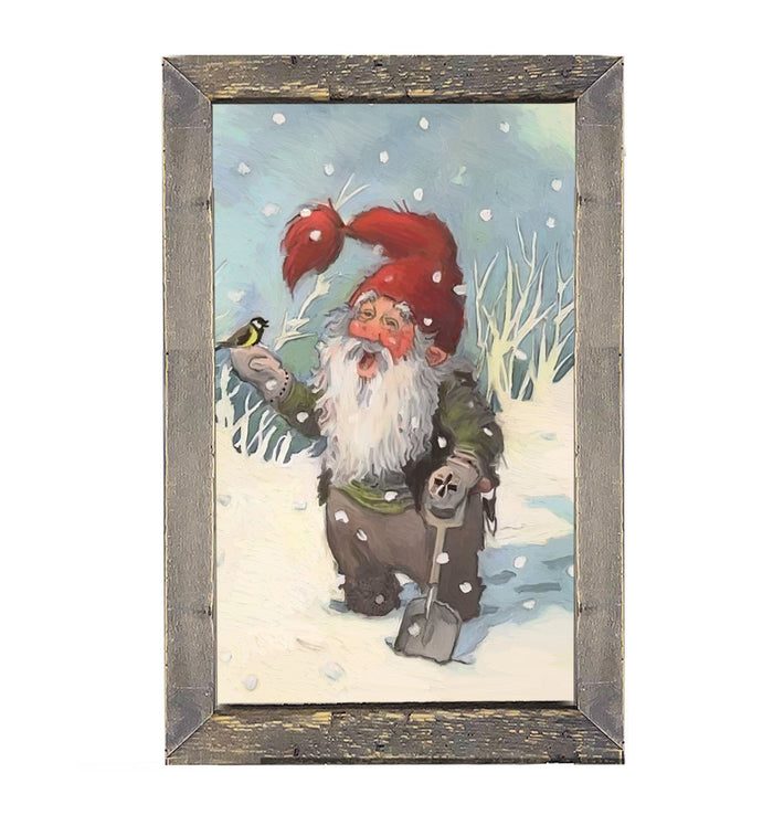 Winter gnome - Framed art